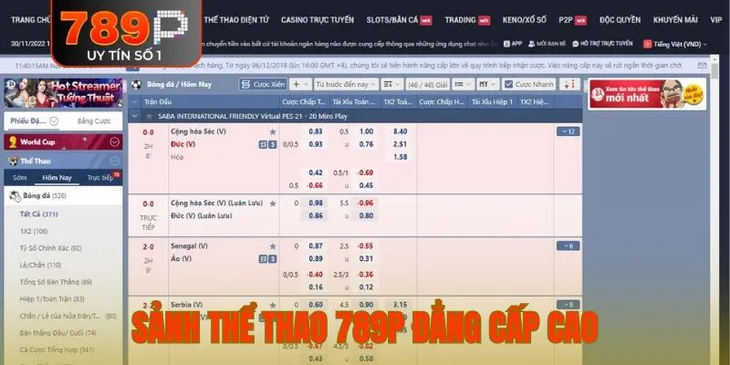 Sảnh thể thao 789P đẳng cấp cao